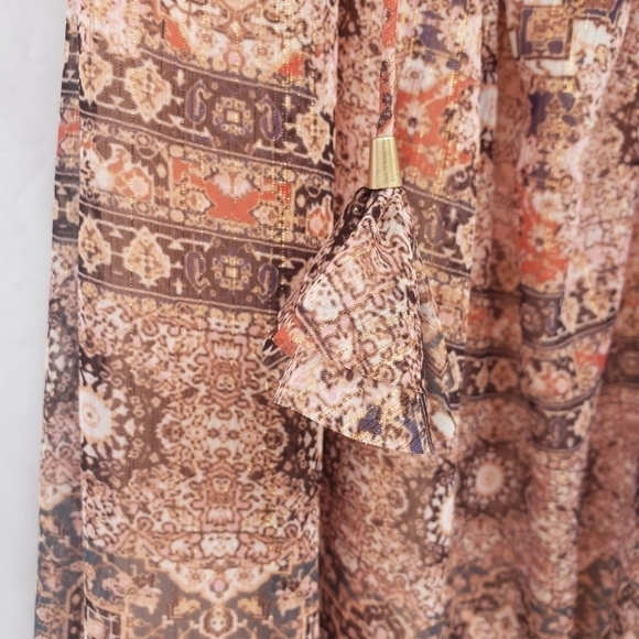 The Jetset Diaries Brown Gold Don’t Stop Me Now Halter Neck Chiffon Maxi Dress - Picture 11 of 14